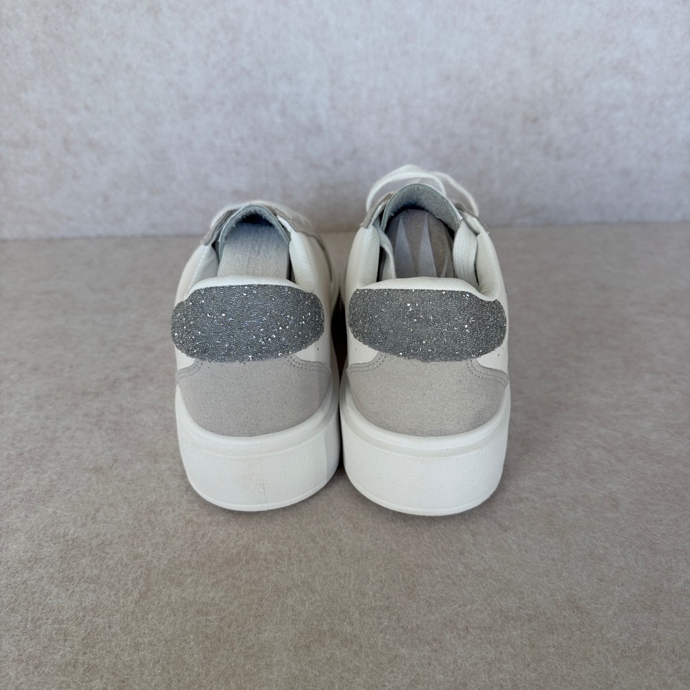 Vintage Havana Gail Size 8 White Grey Glitter Star Platform Sneakers Women's NEW - Picture 4 of 11